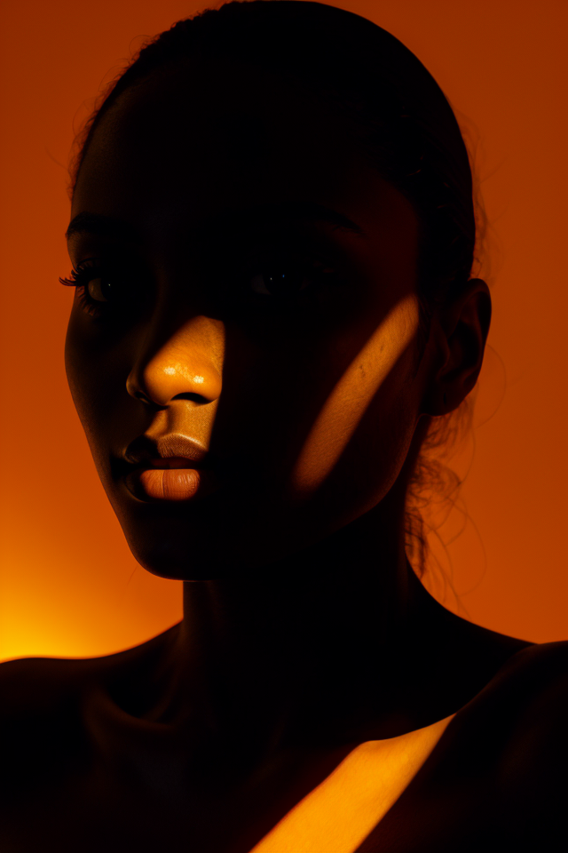 08190-610141527-spotlight,1girl,upper body,dark theme,looking at viewer,parted lips,orange background,beautiful detailed skin,spotlight,dark the.png